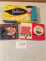 Vintage games Yahtzee puzzle pig and cubic