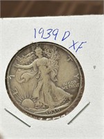 1939 D Walking Liberty Silver Half Dollar