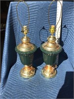 Vintage Lamps Lot of 2 Brass and Ceramic