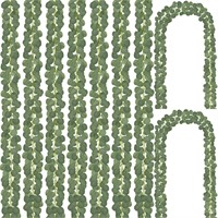 CQURE 24 Pack Eucalyptus Garland, Artificial Green