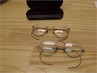 (2)Antique eyeglasses. 1 is gold filled.