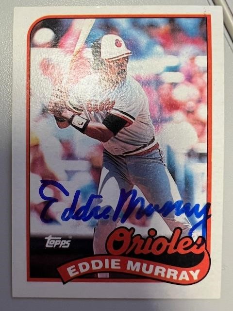 Orioles Eddie Murray Signed Card with COA