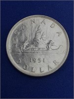 1951 Canada Silver Dollar MS60