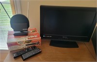 Small TV and antenna.