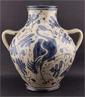 Pisa Italian Terracotta Vase w/ Bird Motif