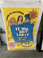 Vtg "If You Dont Stop It…Youll Go Blind" Poster