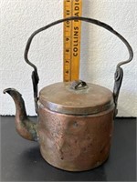 Antique copper tea kettle - pot. Handmade.