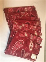 Lot of 8 Vera Bradley Red Fabric Napkins New