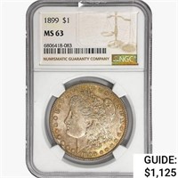 1899 Morgan Silver Dollar NGC MS63