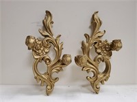 Gold wall sconces (2)