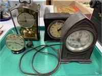 4 Vintage Clocks, Linden, Atlas, Telechron