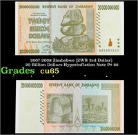 2007-2008 Zimbabwe (ZWR 3rd Dollar) 20 Billion Dol