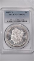 1883-CC Morgan Silver $1 PCGS MS64 DMPL