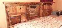 Queen size bed oak headboard with storage.