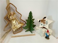 C
Holiday Tree Basket, Wood Tree,Angels, Star