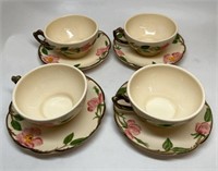 Antique Franciscan Desert Rose Teacups and Saucers