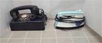 Vintage Rotary Phone and Steam Iron