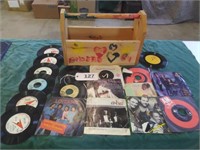 Wood Tote & 45RPM Records
