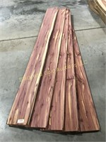 Lot of Five Rough Sawn Cedar Boards