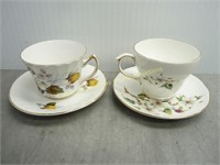 Flower Design Teacups & Saucers