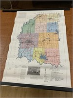 Road Map of Davies County Indiana Poster 29 1/2x19