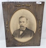 Antique Wood Frame Portrait/ No Glass