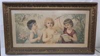 Large Ornate Vintage Frame " Happy Childhood"