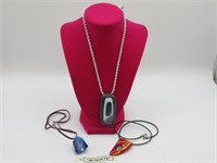 3 "ALL FIRED UP" FUSED GLASS NECKLACES