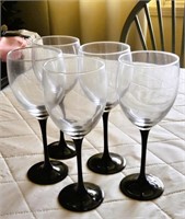 Luminarc Black Stem Wine Glasses