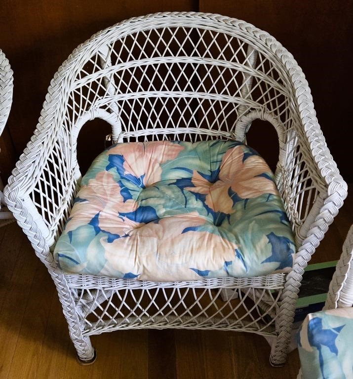 Vintage Rattan Wicker Armchair