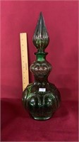 Green glass decanter