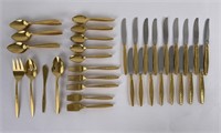 Group of Mid Century Gold Wash Flatware