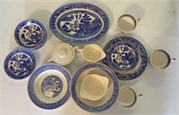 Blue Willow ware by Royal China misc set as is