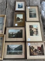 Seven Vintage Framed Prints