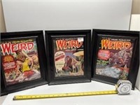 3 Framed Weird Pictofiction Posters - 12 x 14.5