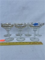 7pc gold trim coupe glasses