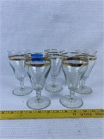 5pc gold trim tea glasses