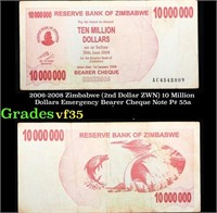 2006-2008 Zimbabwe (ZWN 2nd Dollar) 10 Million Dol