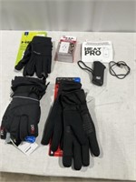 Winter gloves, USB charger, hand heater/light