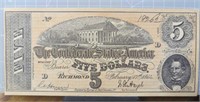 1864 Confederate States of America $5 facsimile