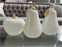 Z Gallerie White and Gold Glass Pears