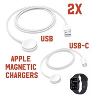 2 ASSORTED APPLE WATCH MAGNETIC CHARGERS / USB /