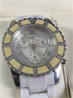 LeVian Watch Chrono Diamonds & Ceramic Bracelet