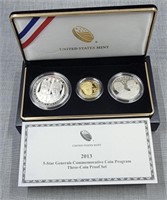 2013 5 Star Generals 3 coin proof set! $5 gold