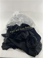 Large Bag Full of Black Tablecloths & Fabric