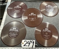 5 Cardboard Promotional Records