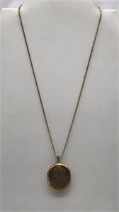 Goldplated Locket On Goldplated Chain Necklace