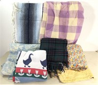 Lot of Blankets Wool Flannel Checkered Baja