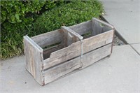 Old Wooden 2-Compartment Crate