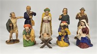 ANTIQUE PAPER MACHE NATIVITY SCENE